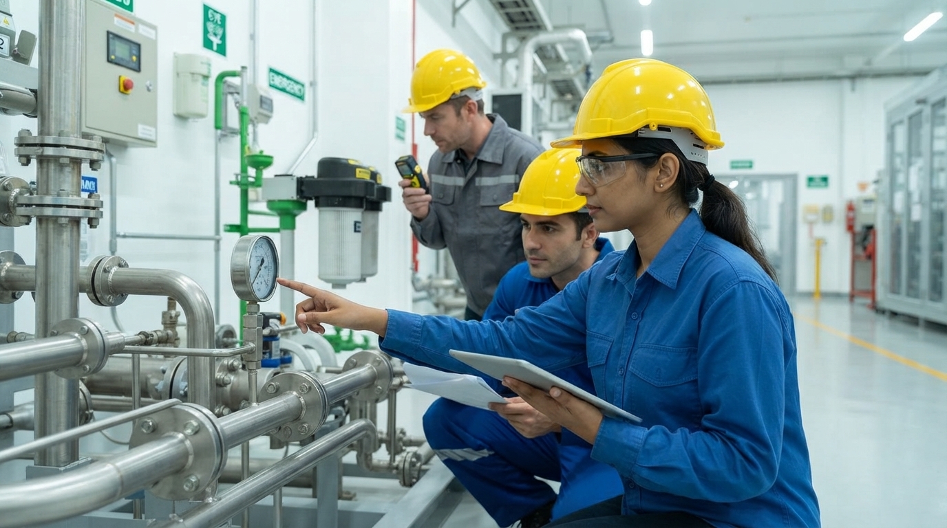 VGR Enviro team inspecting plant equipment