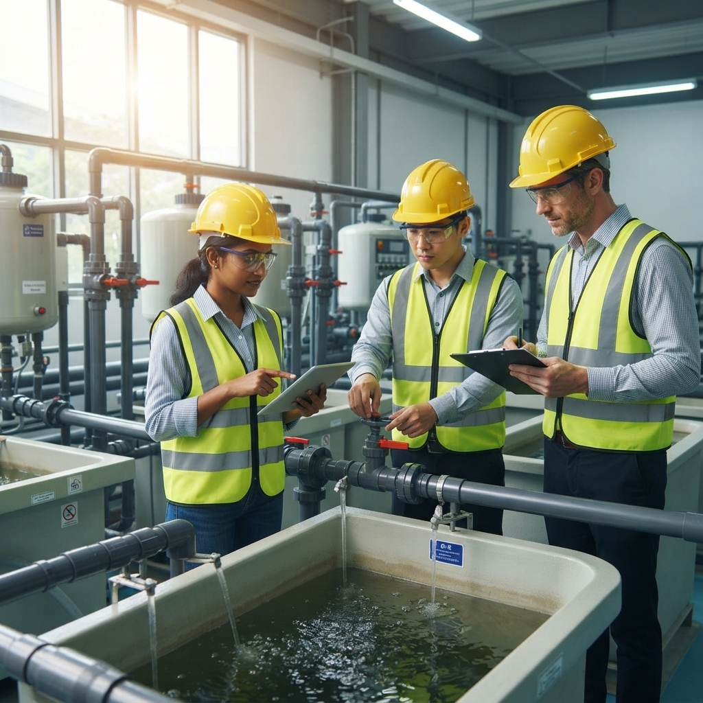 VGR Enviro technicians monitoring a water treatment system